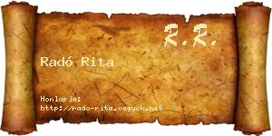 Radó Rita névjegykártya