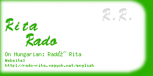 rita rado business card